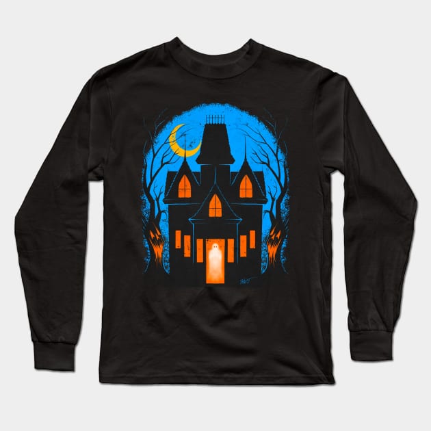 FrightFall2021: Haunted House Long Sleeve T-Shirt by Chad Savage